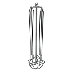 Chrome Rotating Coffee Pod Holder Carousel Tower Organizer Silver Metal 15in
